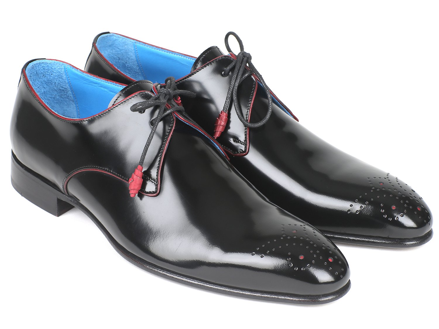 Paul Parkman "54RG88" Black Medallion Toe Derby Shoes.
